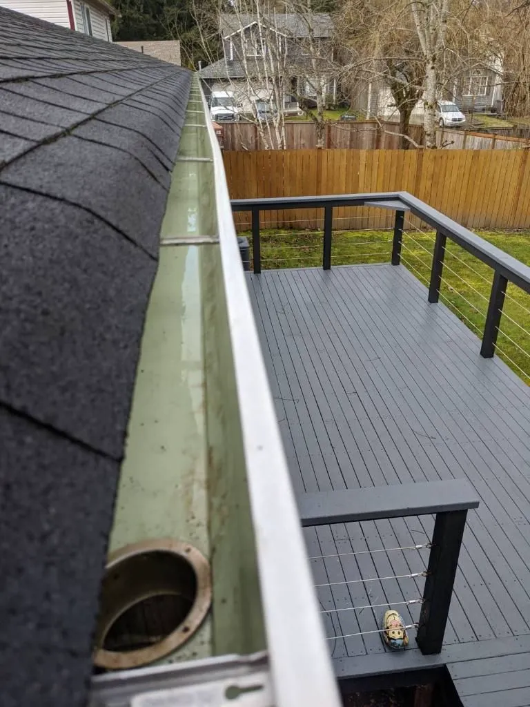 Gutters after cleaning